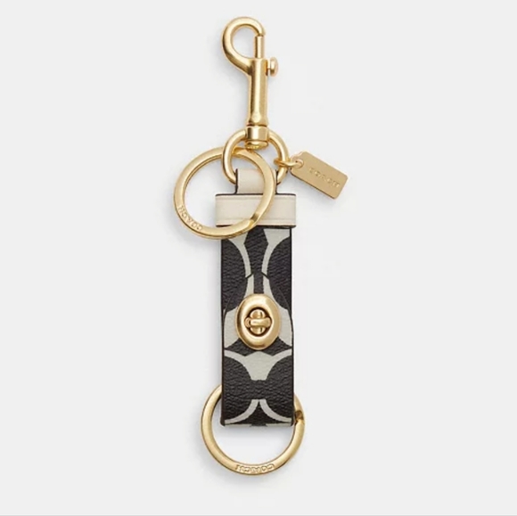Trigger Snap Bag Charm In Signature Canvas (Gold/Black Multi) - Picture 1 of 3